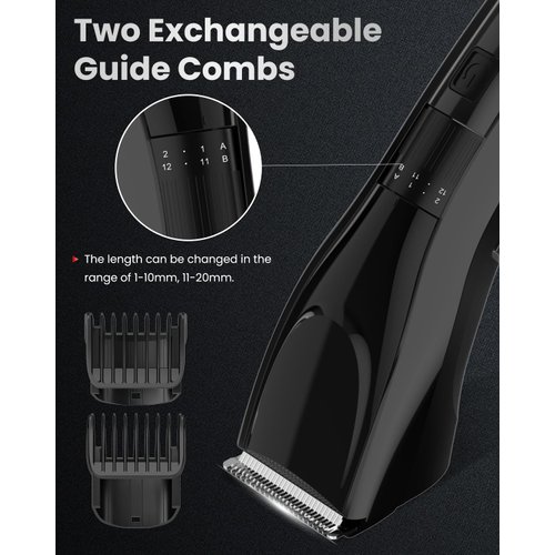 Sejoy Hair Clipper, Hair Clippers for Men Cordless Rechargeable Beard Trimmer LED Display Hair Clippers for Men Women Children Home Haircut with 2 Replacement Blades