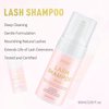 EMEDA Lash Shampoo for Lash Extensions 60ml / 2 fl.oz Eyelash Extension Cleanser Oil Free Foam Soap Lash Bath for Cluster Lashes Wash Oil Dustcare, Gentle Lash Cleaning Kit with Rinse Bottle Brush