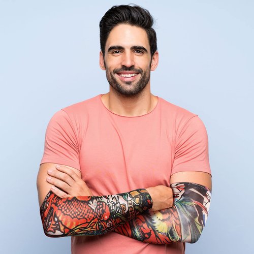 Geyoga 12 Pieces Tattoo Sleeves Set Fake Arm Sleeves Cover Realistic Soft Elasticity Arm Protection for Men Women Working (Schädel Muster)