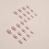 MISUD Almond Press on Nails Medium Stiletto Fake Nails Glossy Glue on Nails Chrome Acrylic Nails Bling Aurora French Tip Arrificial Nails Gold Swirl False Nails with Pearl Flash Design 24 pcs