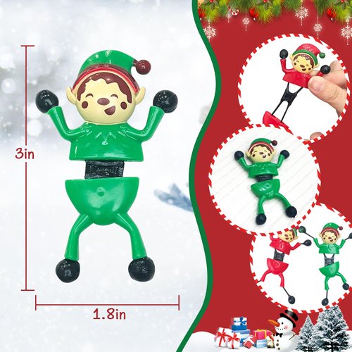 32 Pcs Christmas Sticky Man Climbing Wall Sticky Hands Stretchy Toys Xmas Party Favors Bluk Christmas Gifts for Kids Goody Bag Stuffers Stocking Fillers Birthday Party Toys