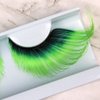 HALLOWEEN Pride Rainbow colorful parade false eyelashes (Green 2-Tone)