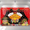 Avezano Casino Birthday Backdrop Casino Night Theme Birthday Party Decorations Las Vegas Poker Red Curtain Dice Roulette Birthday Party Banner for Adult 70.8 x 43.3 Inch