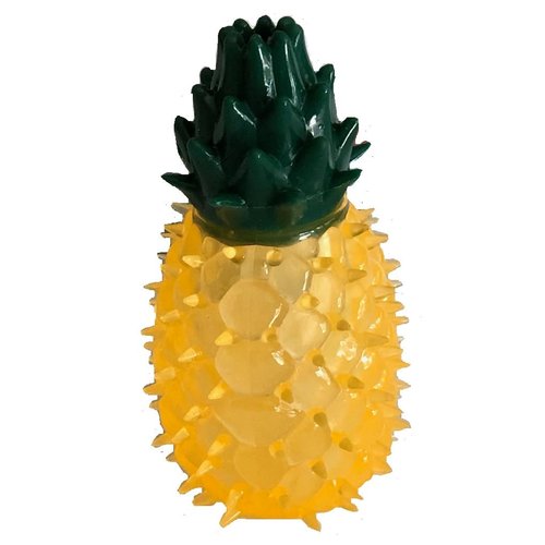 Vibrant Life Playful Buddy Dog Toy Pineapple Shape Squeaker Sound, Light Chewers, Small Dog Toy