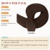 Hairro Tape In Human hair Extension Skin Weft Real Hair Extensions Glue In Remy Hairpieces Adhensive Rooted Tape In Strong Double Sided Tape On Hair Pieces For Women 14 inch 40g 20pcs #04 Medium Brown