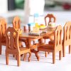 Zerodeko Dollhouse Mini Dining Table and Chairs Set, 1:12 Scale Plastic Dollhouse Furniture Table and Chair Mini Furniture Accessories for Dollhouse Decor