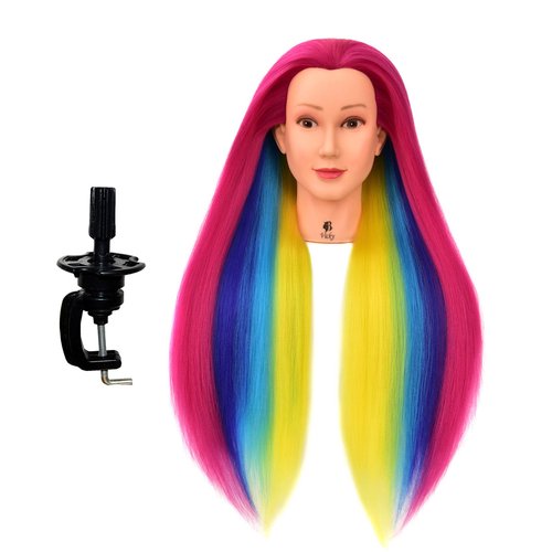 HairZtar 30" Synthetic Fiber Mannequin Head (Long and Thick) Hairdresser Training Head Manikin Cosmetology Head (VICKY+C)