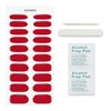 JMEOWIO Semi Cured Gel Nail Strips Bright Red Gel Nail Stickers Nail Supplies Nail Art Design Decoration Accessories