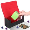 Silkfly 6 Pieces Deck Card Storage Box, 1 Leather Deck Case with 5 Plastic Decks Card Boxes Playing Deck Cards Box Compatible with MTG TCG Commander Card (Black and Red)