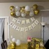iiCheerful Happy Birthday Banner Birthday Party Supplies Garland Decorations Birthday Signs Nursery Hanging Decor (White)