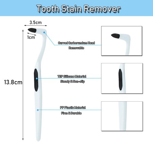 Teeth Stain Remover Tooth Stain Plaque Remover Tooth Whitening Polishing Cleaning Kit, 3 Pack, White