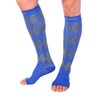 Doc Miller Open Toe Compression Socks for Men & Women, 20-30mmHg, Toeless Socks, Support Circulation, Shin Splints, Calf Recovery, Medical Grade, Knee High, Argyle Pattern , 1 Pair, Small