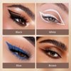 Music Flower 3 Colors Eyeliner Gel,Waterproof Eye Liner Gel Makeup Set,Smudge-proof Long lasting with a Eyeliner Brushes (Blue+Black+Brown)