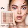 9 Colors Nude Champagne Gold Matte Shimmer Eyeshadow Palette for Eye Makeup,High Pigmented Eye Shadow Primers Powder Palet de sombras de ojos-04#