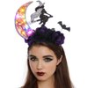 Fashey Halloween Light Up Headband LED Lighting Moon Headbands Black Rose Hairband Festival Witch Costume Hair Accessories for Women and Girls