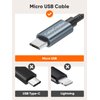CableCreation Short Micro USB Cable 1FT Grey, Micro USB to USB Cable Triple Shielded Fast Charger Cable Compatible with PS5/PS4, Raspberry Pi Zero, Chromecast, Phone, 0.3M