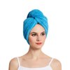 HOPESHINE Hair Drying Towel Twist Women's Soft Shower Microfiber Towels for Hair Turban Wrap Fast Drying Ultra Absorbent Cap Great Gift for Women (3-Pack Dark Grey+Grey+ Sky Blue)