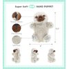 DolliBu Sloth Plush Hand Puppet For Kids - Soft Plush Stuffed Animal Hand Puppet Toy for Puppet Show Games & Puppet Theaters for Kids, Adult's Cute Puppets Educational Toy to Teach Children & Toddlers