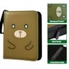 LelonHo Trading Card Binder 4 Pocket，Fits 400 TCG MTG Cards with 50 Removable Sleeves,3-Ring Card Holder Album with Zipper，Collection Card Holder Case Binders Book Gifts for Boys Girls（Bear）