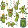 48 Pcs Pickle Party Decorations Hanging Swirls Ceiling Decor Pickle Birthday Decor Emotional Pickle Cartoon Funny Pickle Cutouts with Foil Swirl for Christmas Birthday Party Supplies