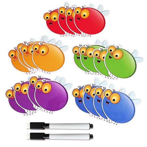 Lachilly Dry Erasable Fly Cards, Blank Dry Erasable Cards, Swat Games Add-ons, Math Games, Sight Words Games, Dolch Word Games, DIY Learning Toys, 20 Blank Cards
