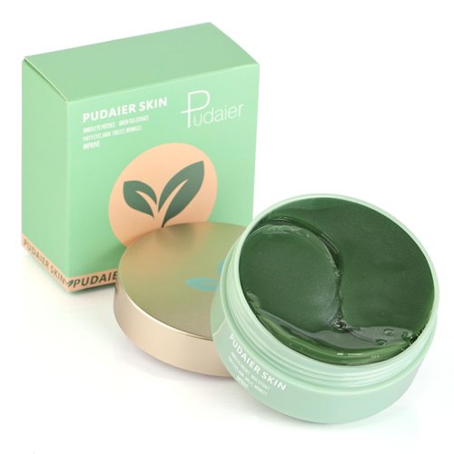 Marine Forest Under Eye Patches for Puffy Eyes, Dark Circles and Wrinkles, 60 Pcs Eye Masks with Rose, Snail and Green Tea Extract to Refresh Your Eye Skin (Green Tea Extract)