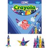 CreateOn Crayola Cosmic Magnetic Tiles, Building Set for Kids, Magnetic Tiles, Magnetic Building Toys for Kids, STEM Learning Toys for Boys and Girls Ages 3 and Up, 36-Piece Set (Cosmic)