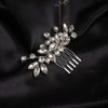 Jumwrit Wedding Hair Comb for Brides Rhinestone Hair Comb Hair Accessories Handmade Bridal Headpiece for Women and Girls（Silver）