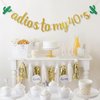 Dalaber Adios to My 40's Banner - Mexican Gold Glitter 49th,50th Birthday Party Decoration for Women, Men - Mexican Fiesta Theme Birthday Party Supplies