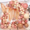 Amandir Boho Daisy Balloons Garland Kit, Retro Dusty Pink Blush Brown Nude Long Twisting Flower Balloons for Two Groovy Birthday Baby in Bloom Baby Shower Party Decorations Supplies