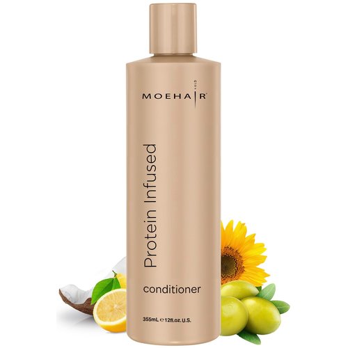MOEHAIR Protein Infused Conditioner | Protein Hair Treatment | Repairs Damaged Hair | Hydrates Hair | Controls Frizz | Adds Shine & Luster | Sulfate & Paraben-Free Hair Conditioner (12 Fl Oz)