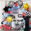 Race Car Balloons 1th Birthday Decorations for Boy, 40 Inch Racetrack Black 1 Balloon, Race Car Balloon for Race Car Birthday Party Decorations and Race Car Theme Party Decorations