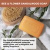 Bee & Flower Soap Bar Sandalwood Soap Moisturizing Bath Bar Soap Nourishes Your Skin 4.4 oz(Pack of 4)
