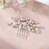Foyte Crystal Wedding Hair Comb Rhinestone Headpieces Leaf Bride Hair Pieces Bridesmaid Side Hair Combs for Women and Brides (silver)