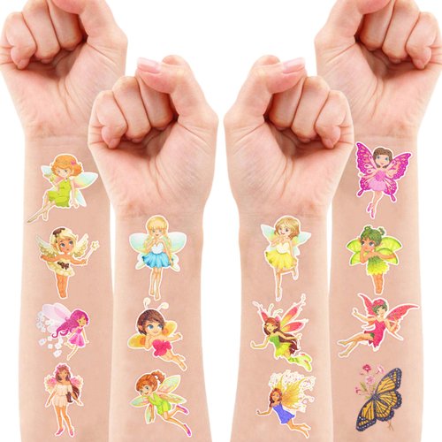 Woodland Fairy Tattoos Birthday Party Supplies Decorations Party Favors 96PCS Tattoos Stickers Cute Kids for Girls Boys Gifts Classroom School Prizes Themed Christmas