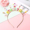 NVENF Birthday Headband Birthday Girl Headbands Happy Birthday Crown Cake Candy Birthday Tiara for Girls, Birthday Accessory (Pattern B)