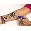 Henna City All-natural Jagua Tattoo Kit - (1 oz) | Temporary tattoos | Henna tattoo kit | henna | Fake tattoos | Semi permanent tattoo | henna cones | Henna stencils included | Organic henna jagua