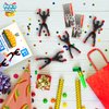 PICK A TOY 24 Sticky Wall Climbing Black Ninjas with DIY Costume Stickers – Fun Stretchy Window Crawlers, Xmas Stocking Stuffers Birthday Party Favors for Kids