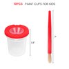 BigOtters Paint Cups – Paint Containers with Lids, 10PCS No Spill Paint Cups with Lid 10PCS Toddler Paint Brushes for Art Supplies Kids Early Learning Toys
