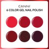 CANNI 6Pcs 9ml Hema-Free Red Gel Nail Polish Set- Dark Red Burgundy Glitter Gel Polish Kit DIY at Home Salon Christmas New Year's Gifts for Girls