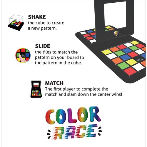 Point Games Color Race Game – 2-Player Speed Race for Kids and Adults – Shake, Slide and Match Brain-Teaser Puzzle Game – Fun Speed-Solving Travel Board Games