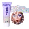 DAGEDA Body Glitter Gel, Face Glitters Body Gel Sequins Shimmer Liquid Eyeshadow, Chunky Glitter for Face Hair, Holographic Cosmetic Laser Powder Festival Glitter Makeup1.7oz (Candy)