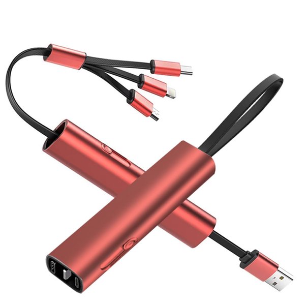 Futoienpitu 3 in 1 Multi Charging Cable,Multi USB Charger Cable,with Type-C, Micro USB and IP Port,Liquid Soft Rubber Material,Compatible with Most Phones (Classic, Red)