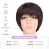 HSPJHTM Short Brown Wig, Short Wigs for Women,Cut Wig with Bangs Hair Wigs Natural Straight Layered Hairstyles for Daily Wear Wig(Free Wig Cap) Dark Brown