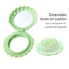 Maji Mama Foldable Travel Hair Brushes with Mirror Shell Shape Portable Folding Pocket Hair Brush Mini Hair Comb Compact Size Hair Massage Comb (Green)