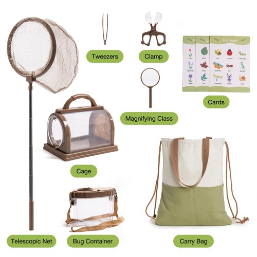 ROBOTIME Kids Explorer Kit,Bug Catcher Kit for Kids, Outdoor Exploration Set Camping Gear for Kids Outdoor Camping Adventure Toys Gift for Boys Girls 3-12 Yrs