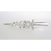 Gold or silver clear or ab crystal flower metal alligator hair clip (Primary color: Silver/clear crystal)