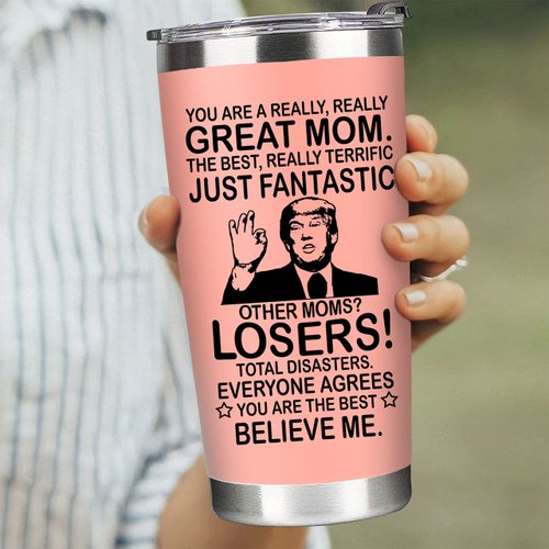 Mothers Day Gifts for Mom from Daughter, Son, Kids - Great Presents Mom Birthday Gifts for New Mom - Tumbler 20oz, Pink
