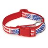 Casual Canine Neoprene Dog Collar, Fits Necks 10" to 16", Red Flag