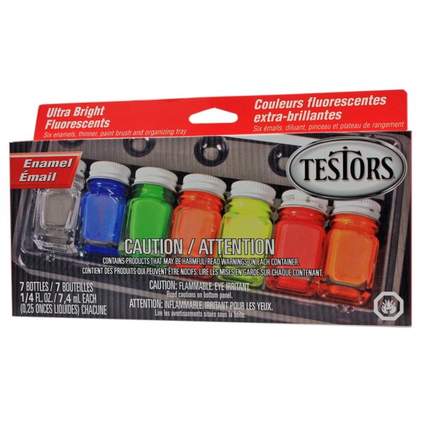 Testors Enamel Paint Set, 9132X, Fluorescent